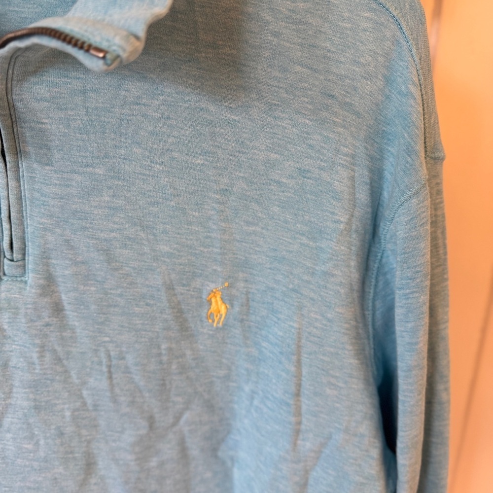 Ralph Lauren Sky Blue Quarter-Zip Pullover - Picture 3 of 5